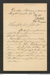 Nachlass Franz Steindachner, Brief von C. Heller an Franz Steindachner (23.10.1910), Inv.Nr. 212.08, Seite 1